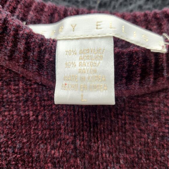 Perry Ellis Womens Sweater Purple Size Large Acrylic Blend Pullover Long Sleeve - Picture 7 of 16